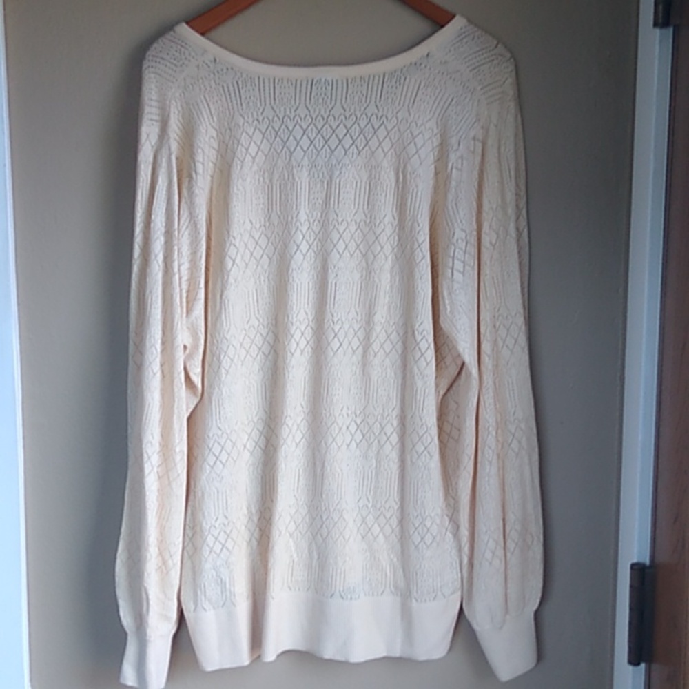 Torrid Cream V-Neck Knit Sweater - Picture 7 of 7